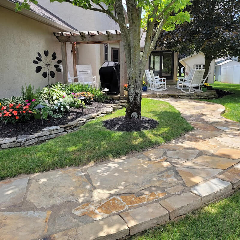 landscaping path towards a house